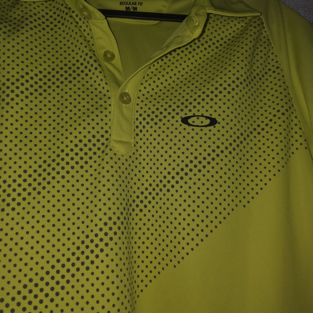 Oakley Medium Neon Yellow Polo Shirt PGA San Antonio - Picture 2 of 5
